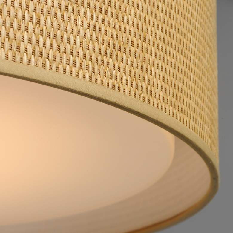 Image 6 Maxim Prime 16" Wide Grass Cloth LED Drum Ceiling Light more views