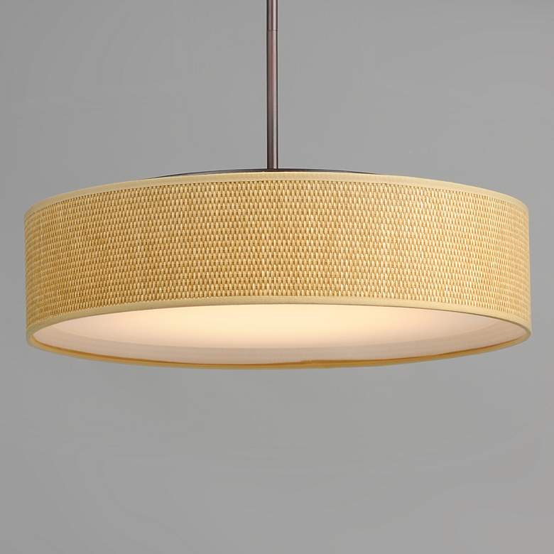 Image 4 Maxim Prime 16" Wide Grass Cloth Shade Modern LED Pendant Light more views