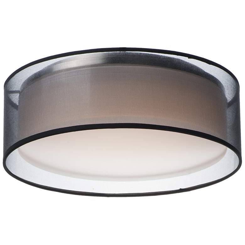 Image 2 Maxim Prime 16" Wide Modern Black Organza Drum LED Ceiling Light