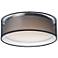 Maxim Prime 16" Wide Modern Black Organza Drum LED Ceiling Light