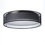 3_Maxim Prime 16" Wide Modern Black Organza Drum LED Ceiling Light more views
