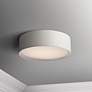 1_Maxim Prime 16" Wide Modern Oatmeal Linen Drum LED Ceiling Light