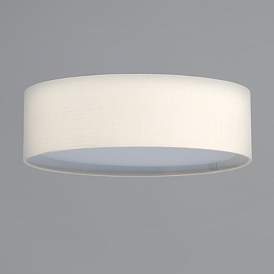 Image5 of Maxim Prime 16" Wide Modern Oatmeal Linen Drum LED Ceiling Light more views