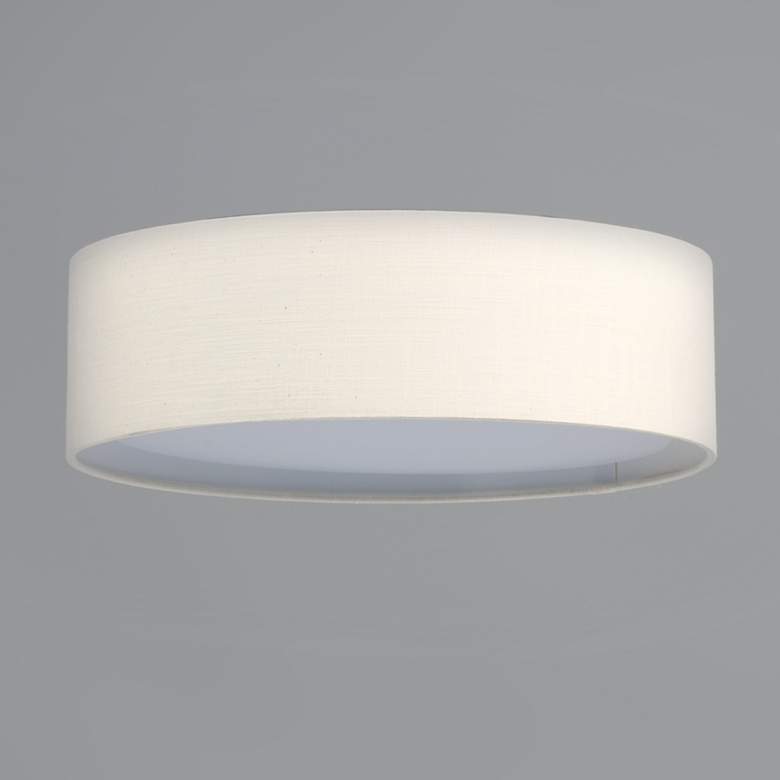 Image 4 Maxim Prime 16" Wide Oatmeal LED Drum Ceiling Light more views