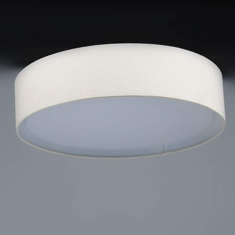 Image 6 Maxim Prime 16" Wide Oatmeal LED Drum Ceiling Light more views