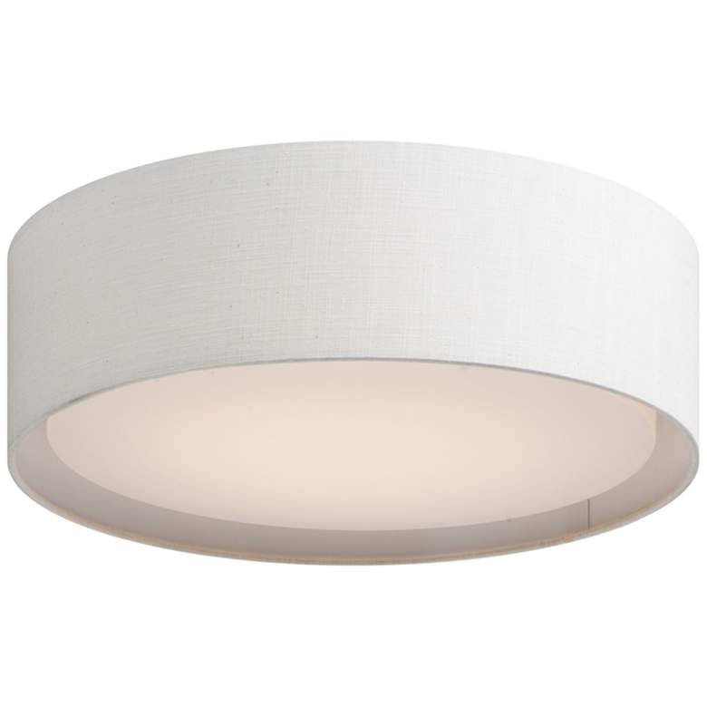 Image 1 Maxim Prime 16" Wide Oatmeal Linen Drum LED Ceiling Light