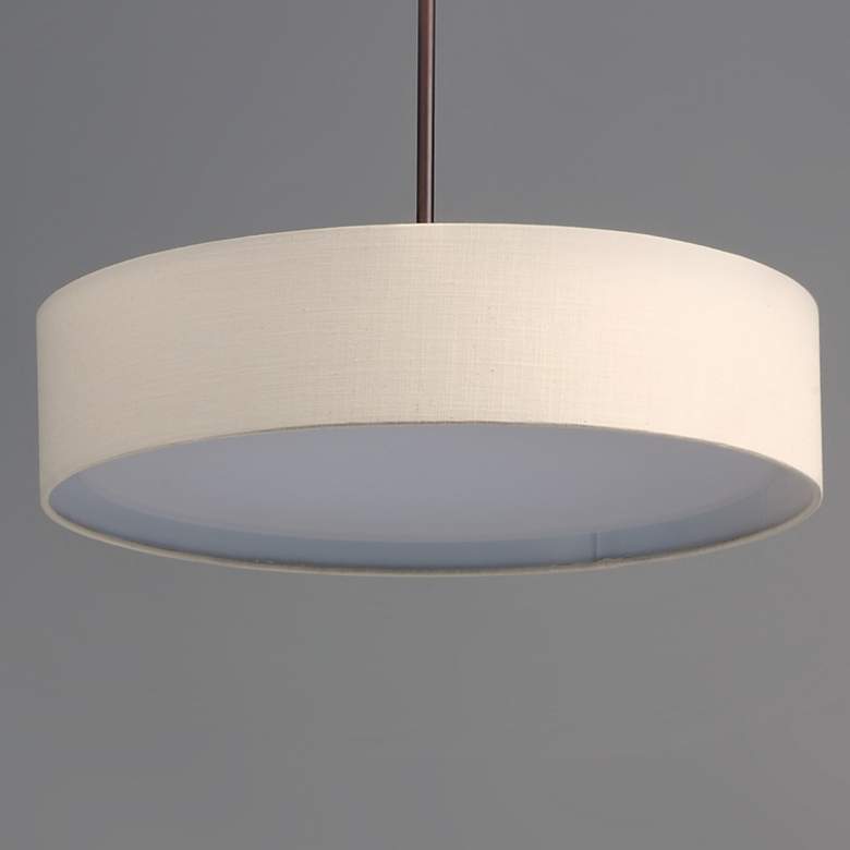 Image 3 Maxim Prime 16 inch Wide Oatmeal Linen Shade LED Pendant Light more views