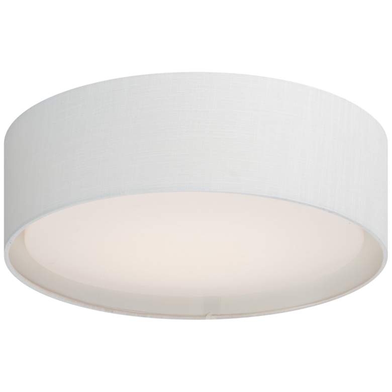 Image 1 Maxim Prime 16" Wide White Linen Drum LED Ceiling Light