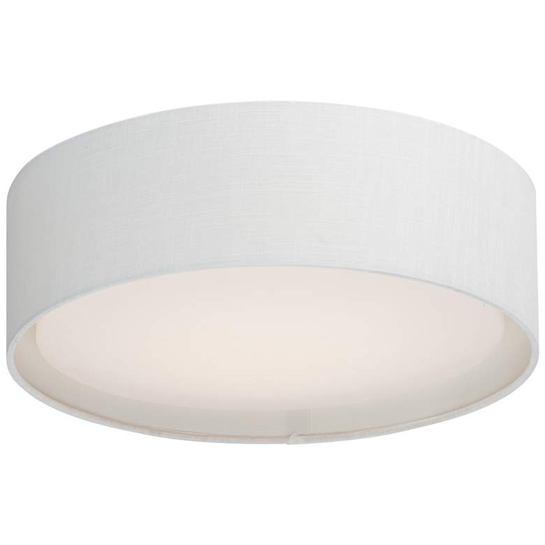 Image 2 Maxim Prime 16" Wide White Linen LED Ceiling Light