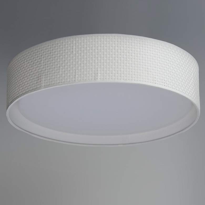 Image 3 Maxim Prime 16" Wide White Linen LED Ceiling Light more views