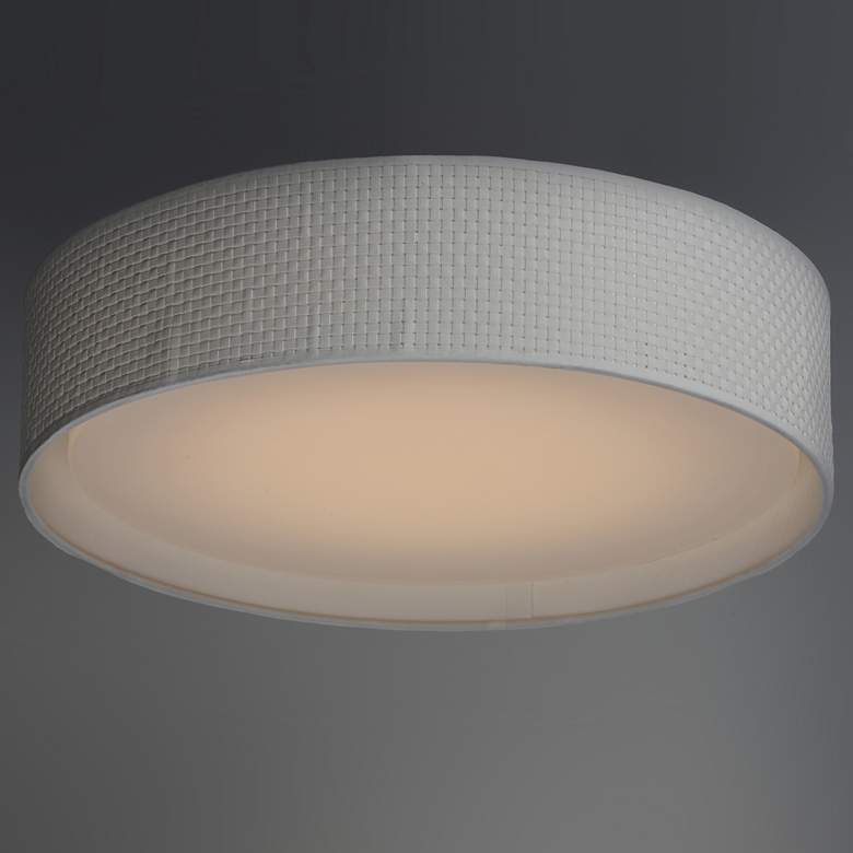 Image 6 Maxim Prime 16" Wide White Linen LED Ceiling Light more views