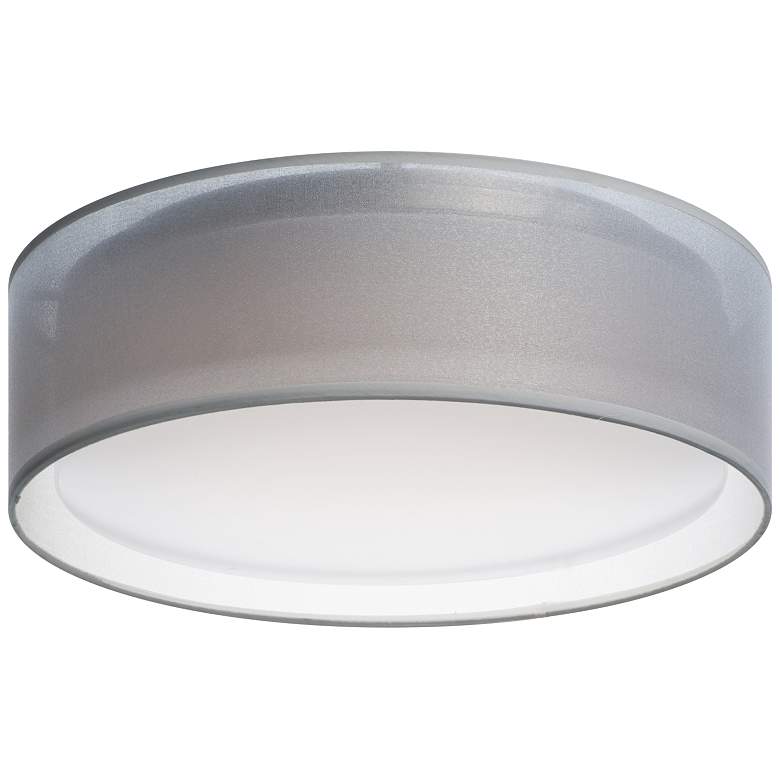 Image 1 Maxim Prime 16 inch Wide White Organza Drum LED Ceiling Light