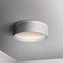 1_Maxim Prime 16" Wide White Organza Drum LED Ceiling Light