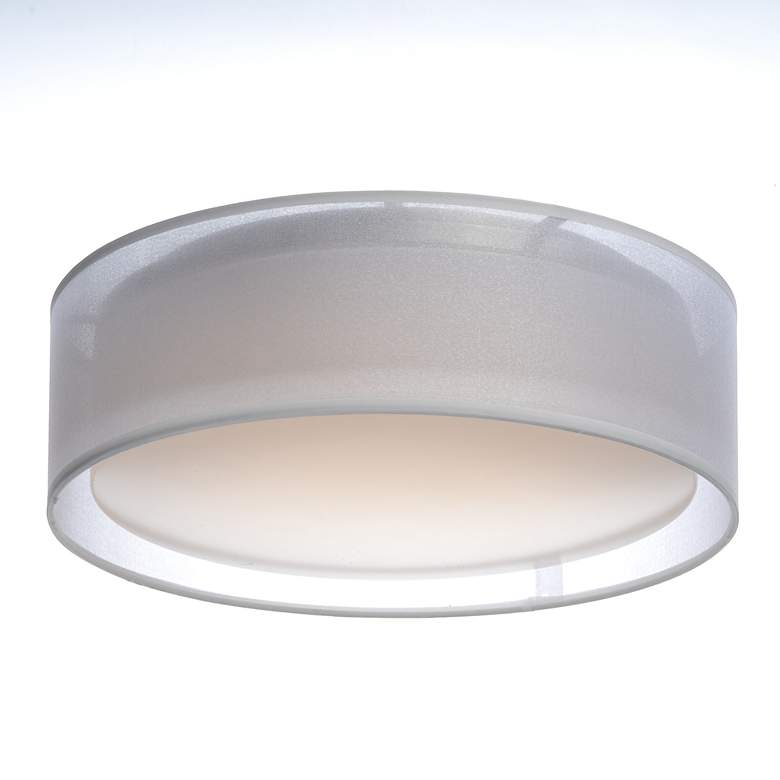 Image 3 Maxim Prime 16" Wide White Organza Drum LED Ceiling Light more views
