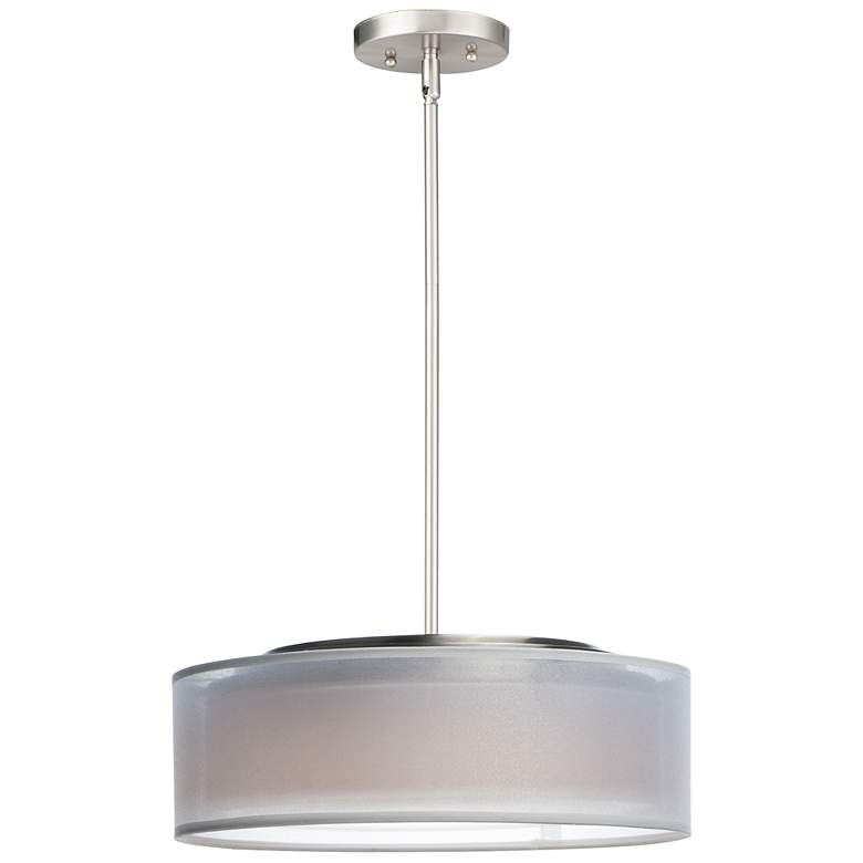 Image 2 Maxim Prime 16" Wide White Organza Shade LED Pendant Light