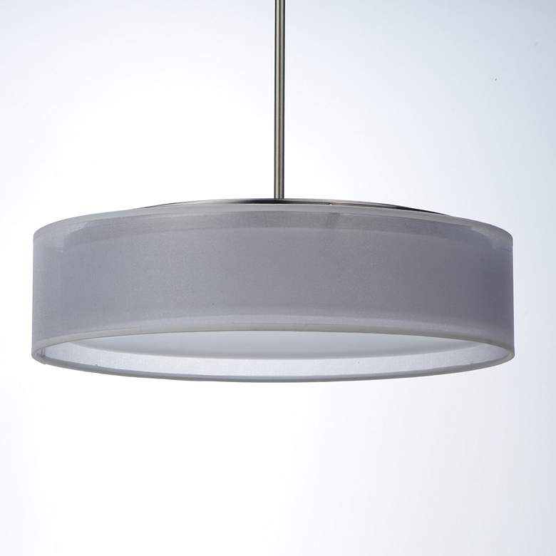 Image 3 Maxim Prime 16" Wide White Organza Shade LED Pendant Light more views