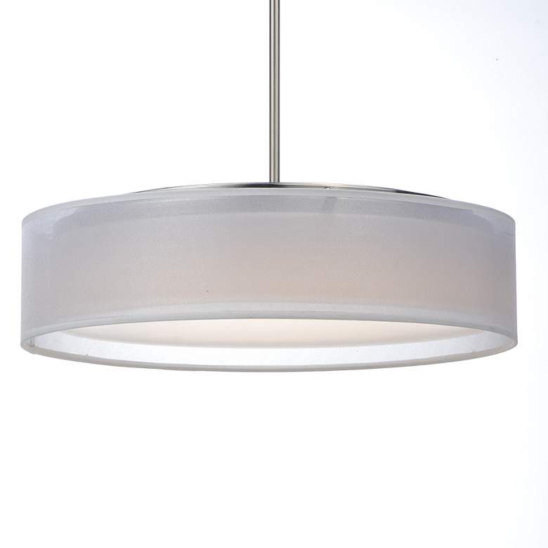 Image 4 Maxim Prime 16" Wide White Organza Shade LED Pendant Light more views