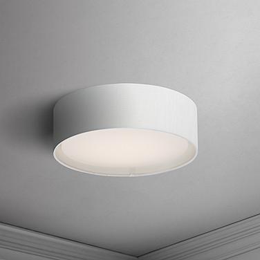 Maxim Prime 16" Wide Modern White Linen Drum LED Ceiling Light