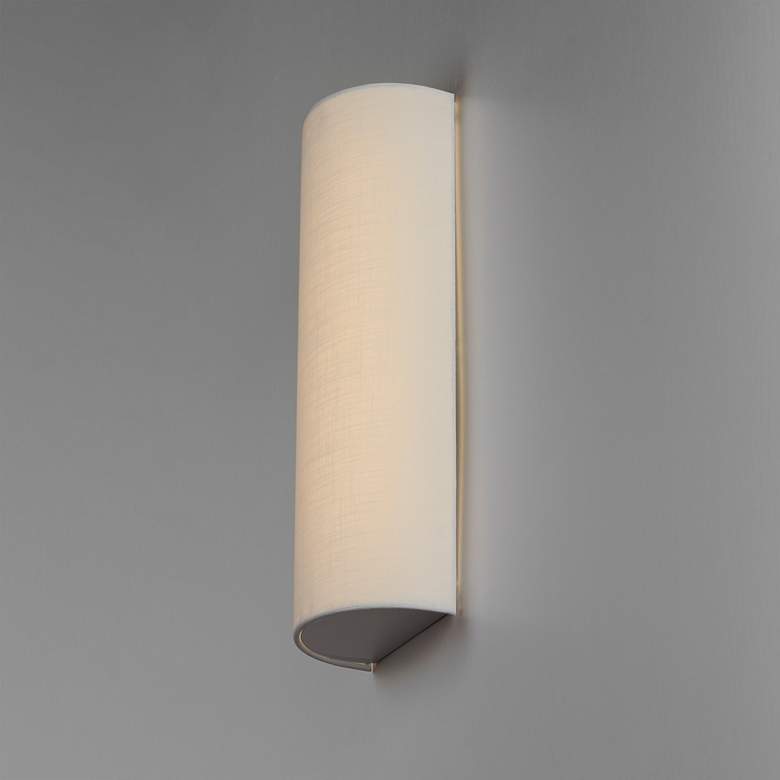 Image 1 Maxim Prime 18 1/4" High White Fabric LED Wall Sconce