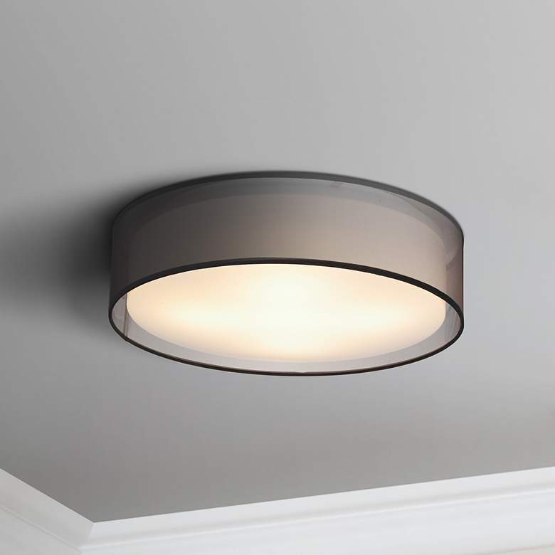 Image 1 Maxim Prime 20" Wide Black Organza LED Ceiling Light