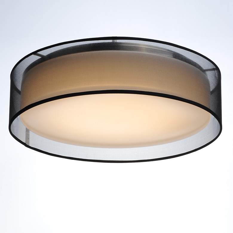 Image 4 Maxim Prime 20" Wide Black Organza LED Ceiling Light more views