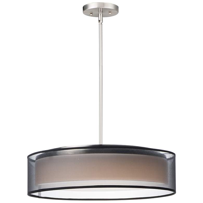 Image 2 Maxim Prime 20" Wide Black Organza Shade Modern LED Pendant Light