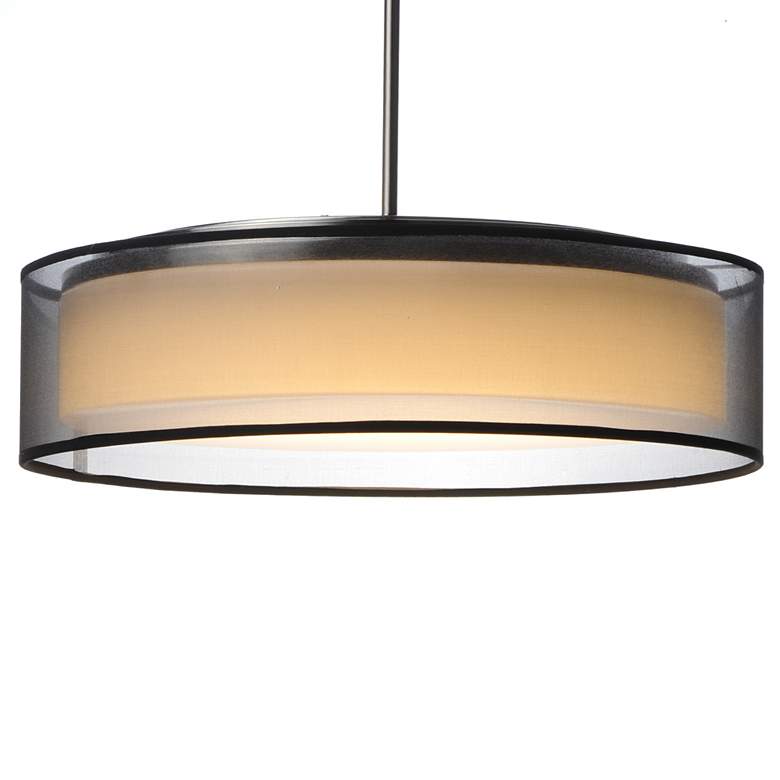 Image 3 Maxim Prime 20" Wide Black Organza Shade Modern LED Pendant Light more views
