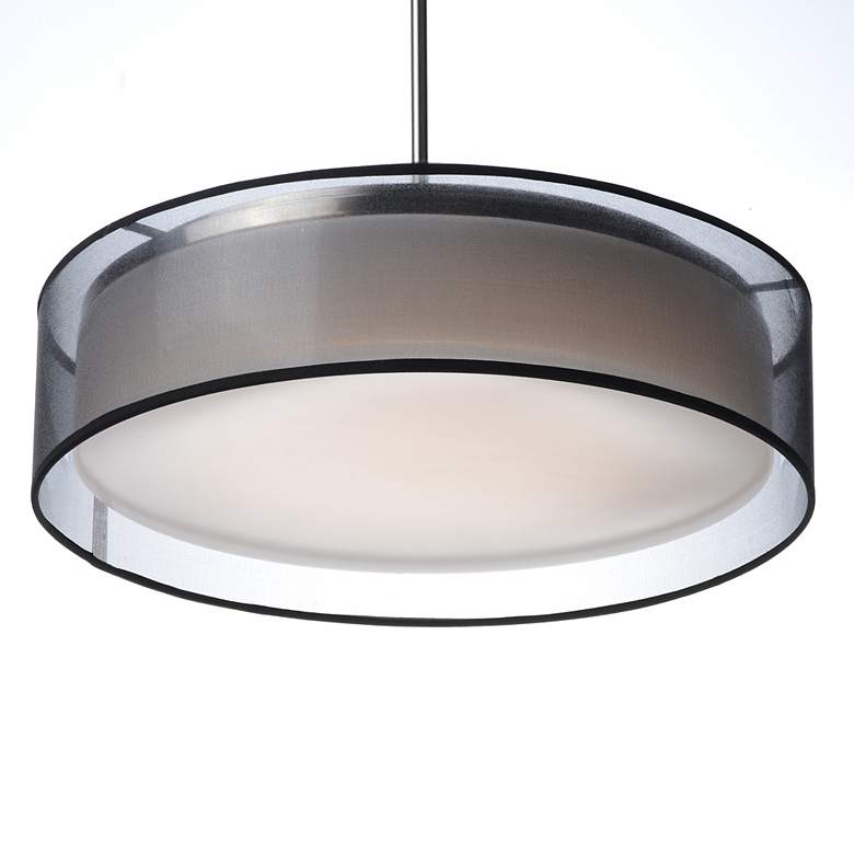 Image 4 Maxim Prime 20" Wide Black Organza Shade Modern LED Pendant Light more views