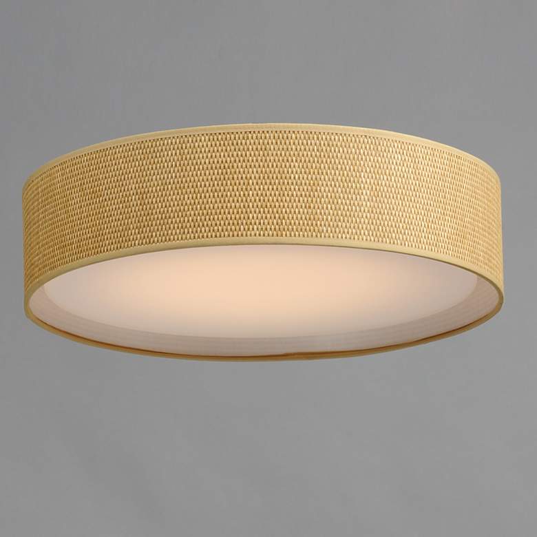 Image 3 Maxim Prime 20" Wide Grass Cloth LED Drum Ceiling Light more views