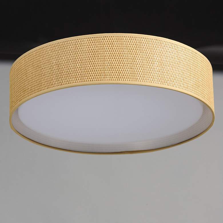Image 4 Maxim Prime 20" Wide Grass Cloth LED Drum Ceiling Light more views