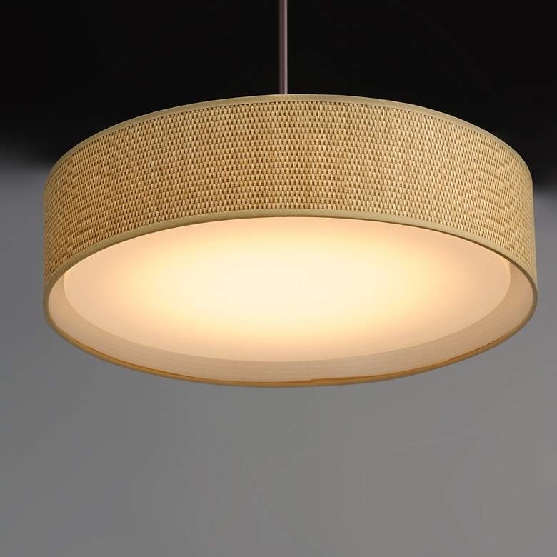 Image 5 Maxim Prime 20" Wide Grass Cloth Shade LED Pendant Light more views