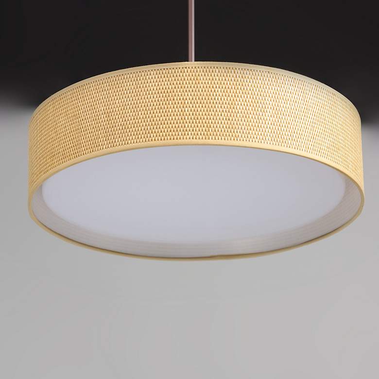 Image 6 Maxim Prime 20" Wide Grass Cloth Shade LED Pendant Light more views