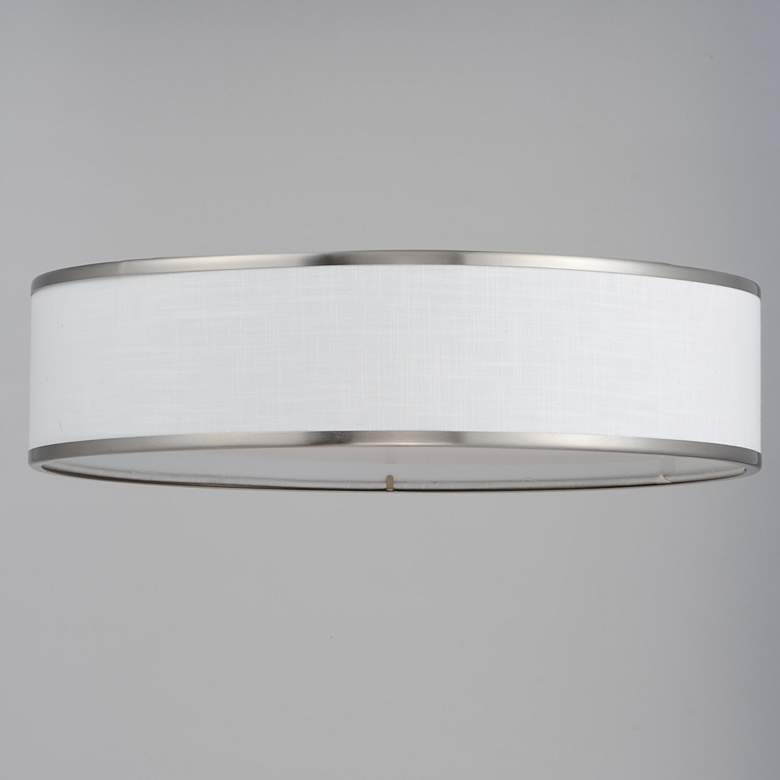 Image 4 Maxim Prime 20" Wide Satin Nickel Drum LED Ceiling Light more views