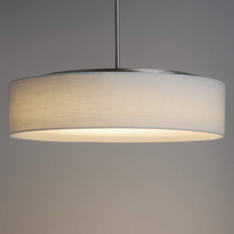 Image 1 Maxim Prime 20 inch Wide White Linen Shade LED Pendant Light