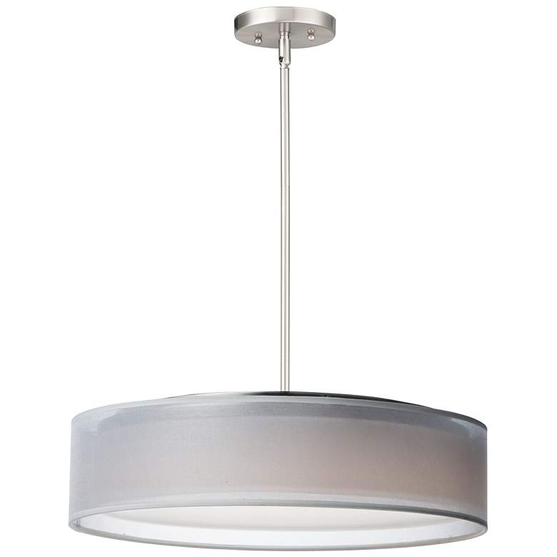 Image 2 Maxim Prime 20" Wide White Organza Shade LED Pendant Light