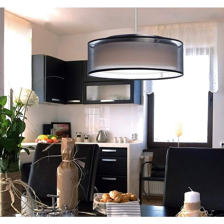 Image 3 Maxim Prime 20" Wide White Organza Shade LED Pendant Light more views