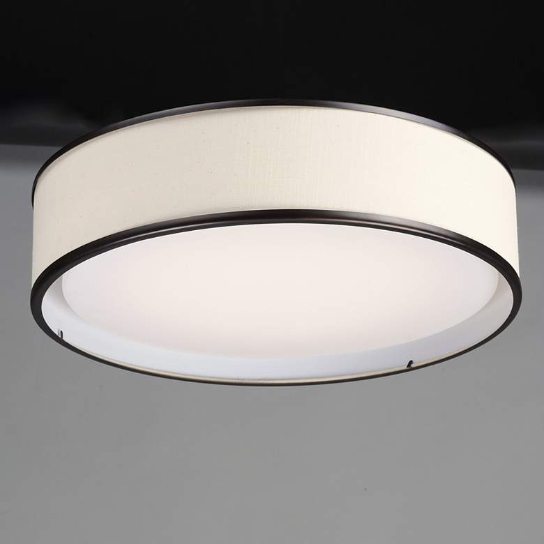 Image 1 Maxim Prime 20"W Oil-Rubbed Bronze Drum LED Ceiling Light