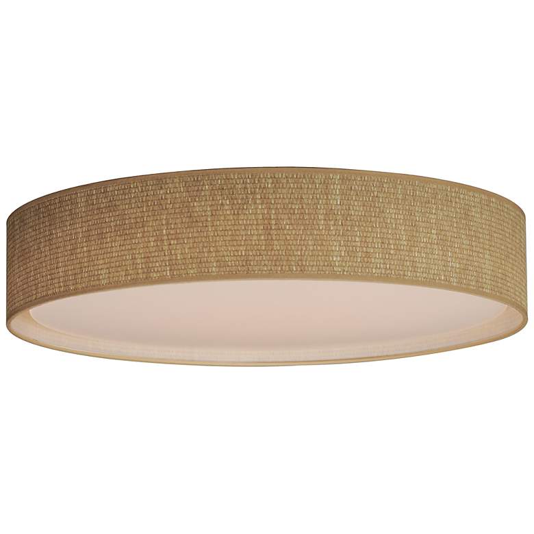Image 1 Maxim Prime 25" Wide Grass Cloth Drum LED Ceiling Light