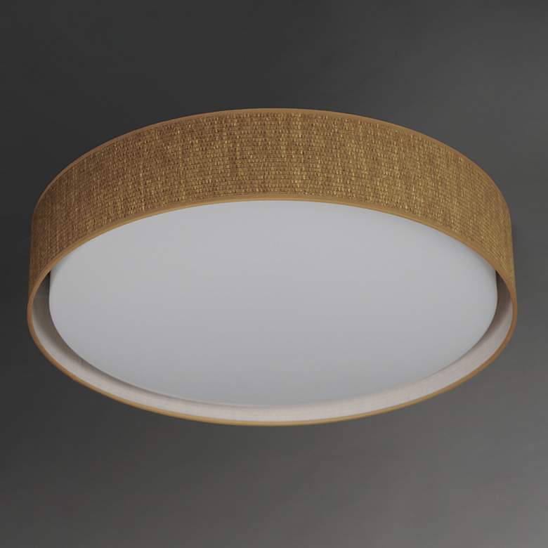 Image 4 Maxim Prime 25" Wide Grass Cloth Drum LED Ceiling Light more views