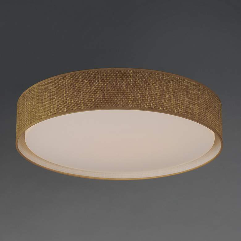 Image 1 Maxim Prime 25" Wide Grass Cloth LED Drum Ceiling Light