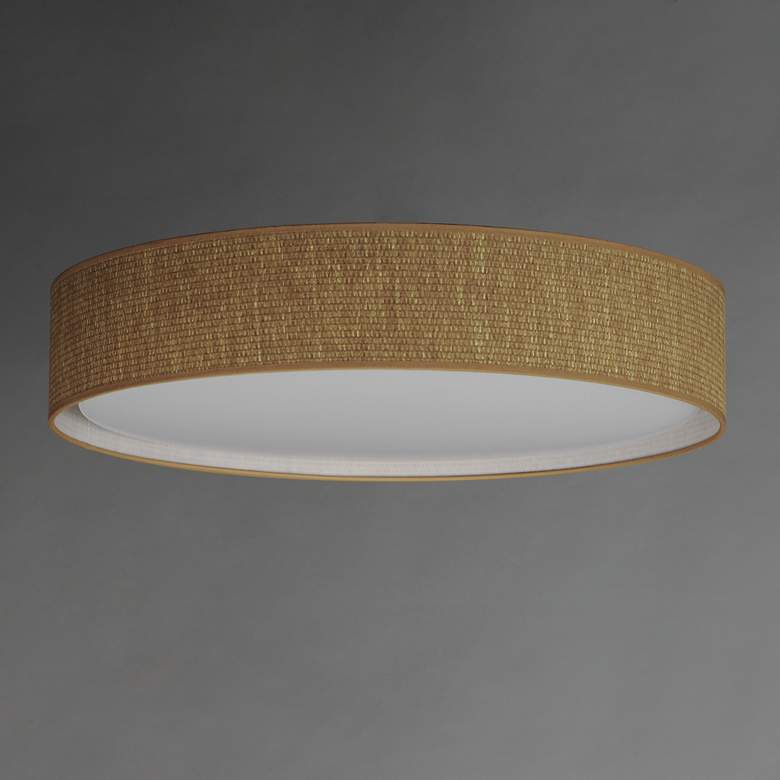 Image 3 Maxim Prime 25" Wide Grass Cloth LED Drum Ceiling Light more views