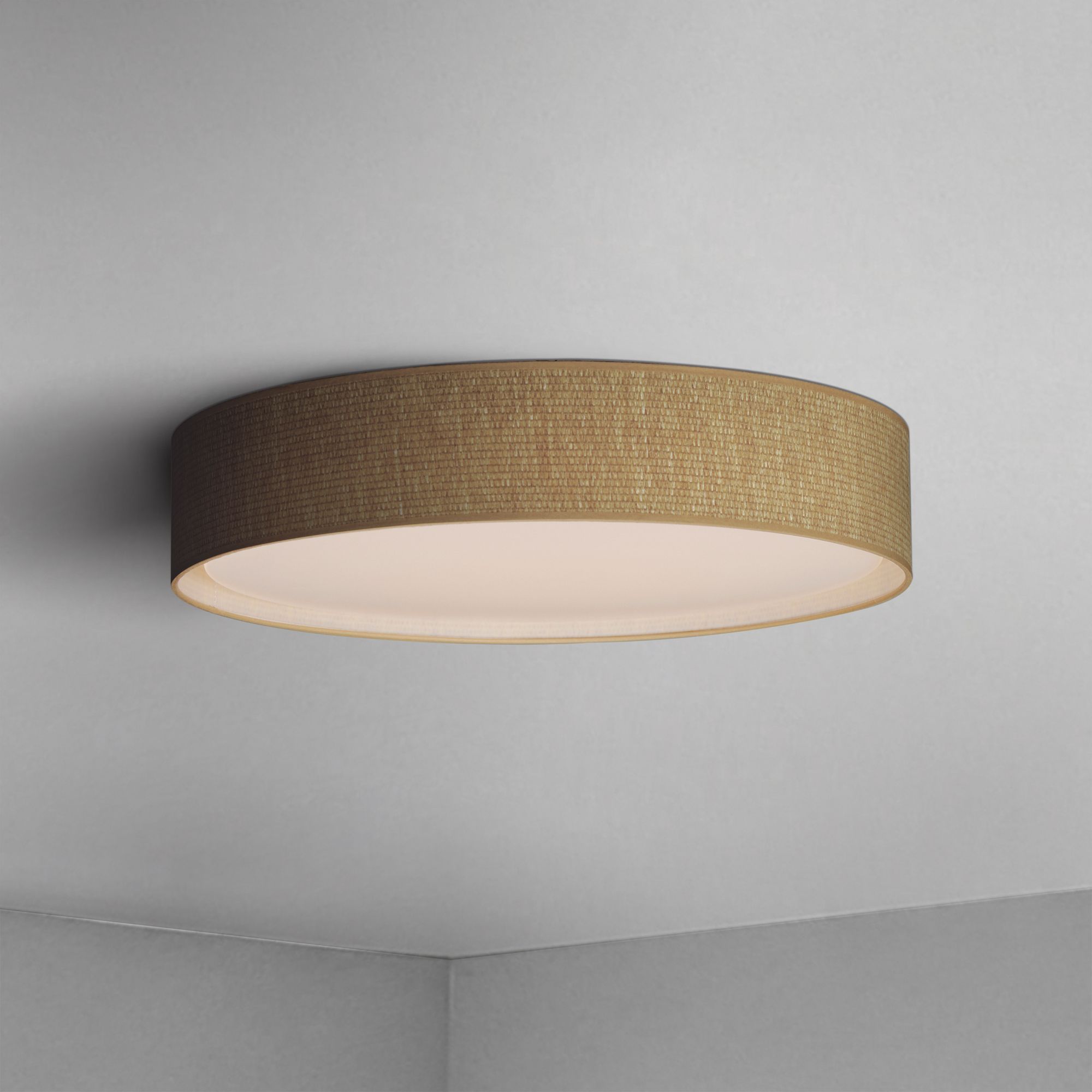 Maxim Prime 25" Wide Grass Cloth LED Drum Ceiling Light