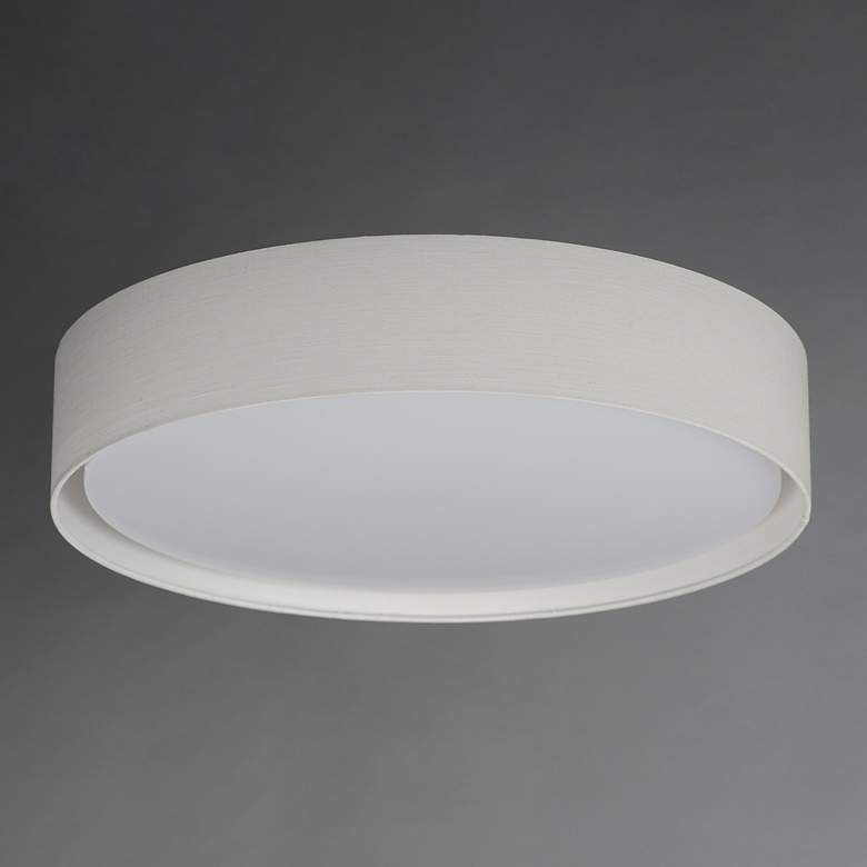 Image 2 Maxim Prime 25" Wide Oatmeal Linen LED Drum Ceiling Light more views
