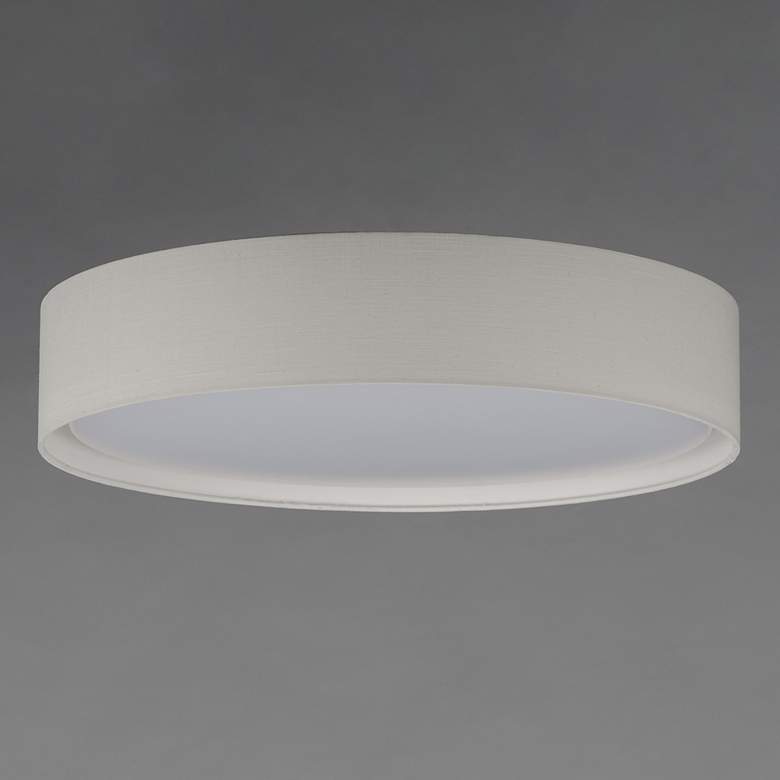 Image 3 Maxim Prime 25" Wide Oatmeal Linen LED Drum Ceiling Light more views