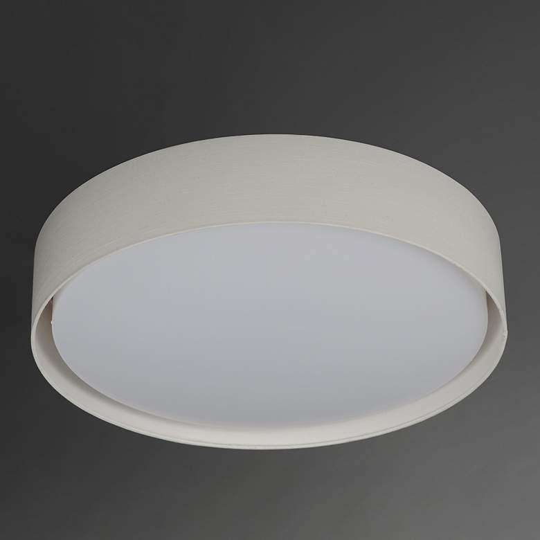 Image 4 Maxim Prime 25" Wide Oatmeal Linen LED Drum Ceiling Light more views
