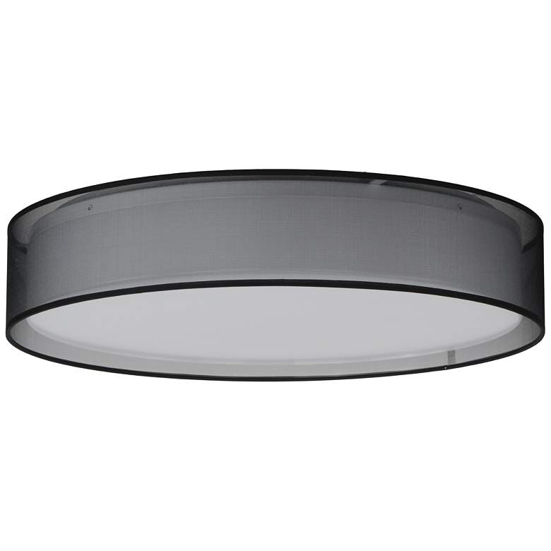 Image 2 Maxim Prime 25"W Black with Organza Drum LED Ceiling Light more views