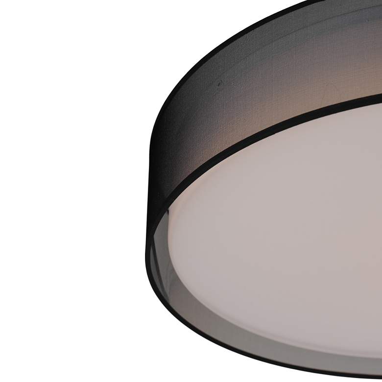 Image 4 Maxim Prime 25"W Black with Organza Drum LED Ceiling Light more views