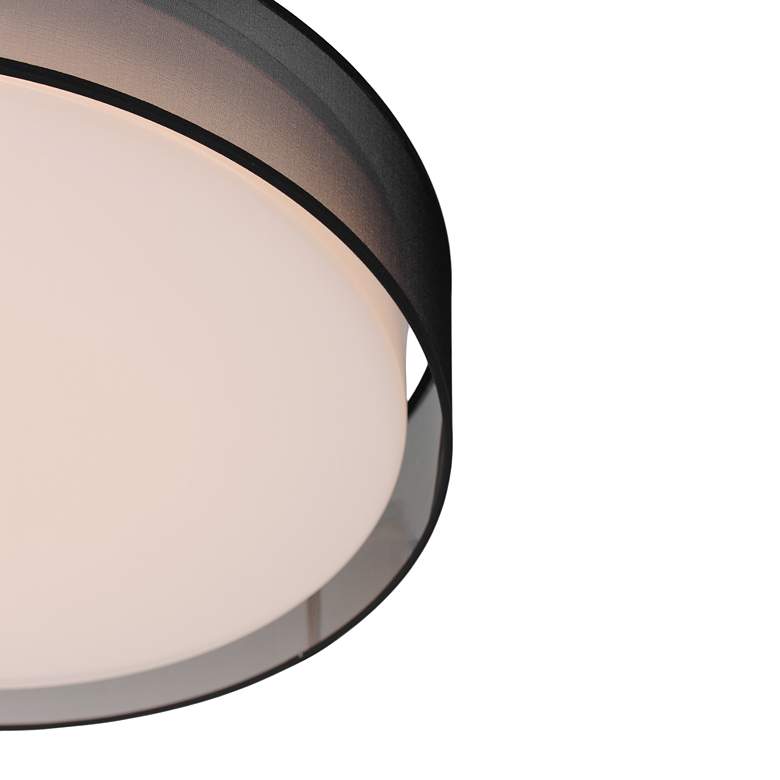 Image 5 Maxim Prime 25"W Black with Organza Drum LED Ceiling Light more views