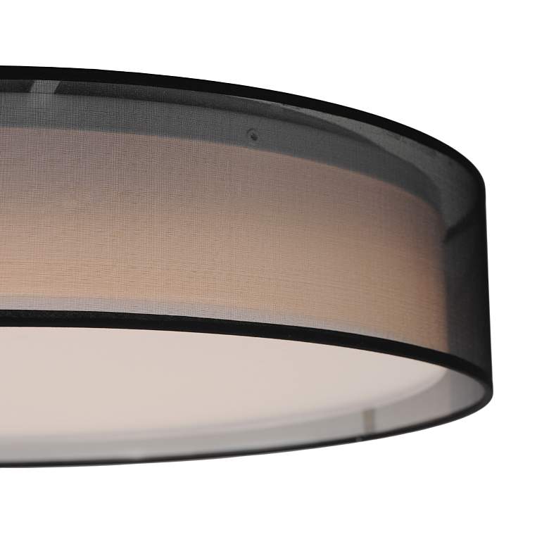 Image 6 Maxim Prime 25"W Black with Organza Drum LED Ceiling Light more views