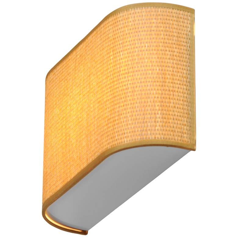 Image 6 Maxim Prime 8 1/4" Wide Grass Cloth LED Wall Sconce more views